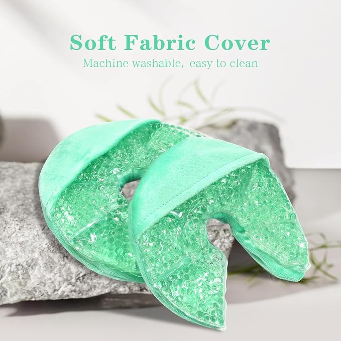 Hot/Cold Breast Gel Ice Packs Breast Cooling/Heat Pads Relief for Breastfeeding, Nursing Pain, Mastitis, Engorgement, Swelling, Plugged Ducts | Boost Milk Let-Down & Production,2 Pack (Green)