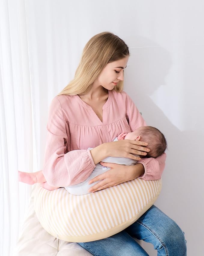 Mamaway Pregnancy Pillow for Sleeping, Nursing Pillow for Pregnancy, Temperature Regulating, Breathable, Bouncy, Adjustable C Shape Baby Feeding Positioner, Pregnancy Must Haves, Breathable Foam