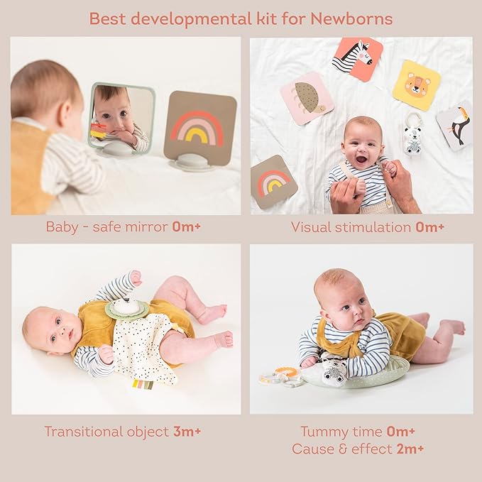 Taf Toys Newborn Developmental Toy Kit, Perfect for Boys and Girls, Includes 12 Essential Boy and Girl Toys for Learning and Stimulation, Ideal New Baby Gift Basket