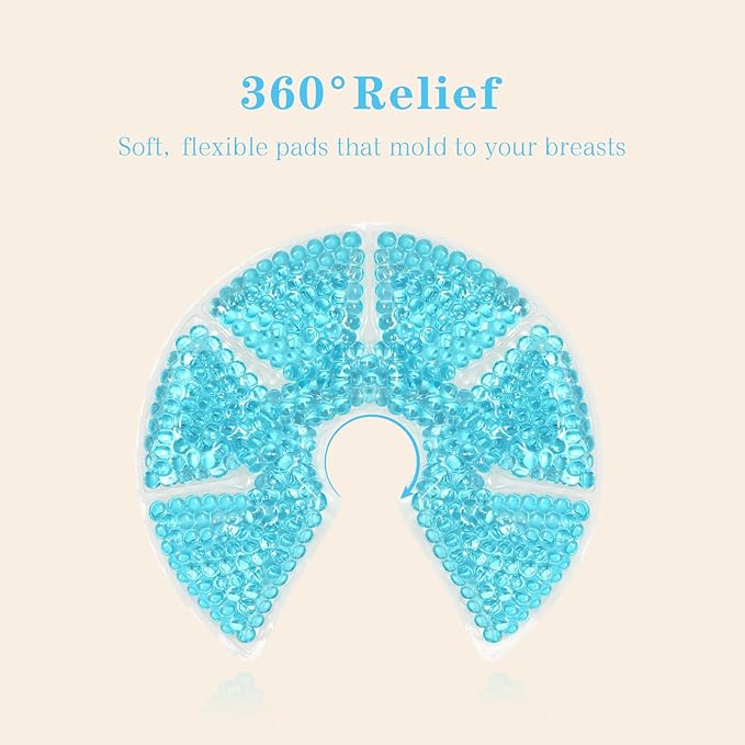 Hot/Cold Breast Gel Ice Packs Breast Cooling/Heat Pads Relief for Breastfeeding, Nursing Pain, Mastitis, Engorgement, Swelling, Plugged Ducts | Boost Milk Let-Down & Production,2 Pack (Blue)
