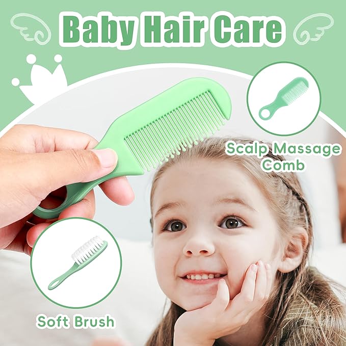 Qunlions life Baby Grooming Kit for Boys Girls Safety Newborn Nursery Essentials Grooming Set Green 18 in 1