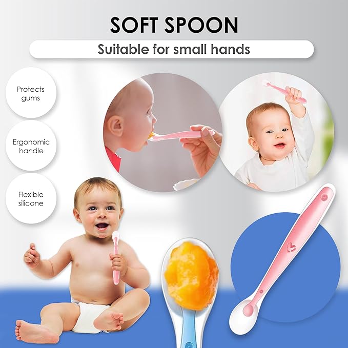 Bluet B - Baby Feeding Set – 4 PCS Silicone Tableware with Suction Plate, Bowl, Cup & Spoon - Extra-Thick Premium Silicone, BPA-Free, Food Grade, Microwave & Dishwasher Safe