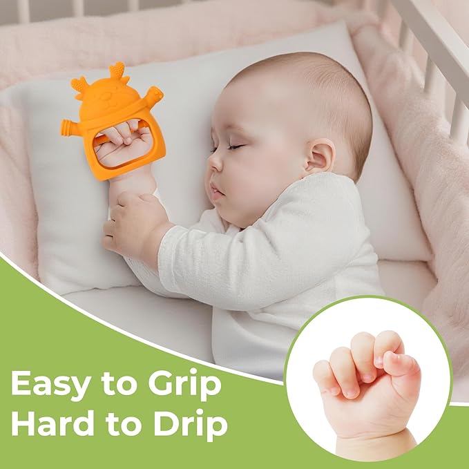 Teething Toys 3-18 Months Baby Teether Toy Toddler Remote Teether for Babies Silicone Hand Teether Mitten Control Remote Teething Glove Set, BPA Free