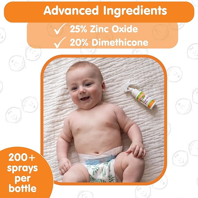 Boogie Diaper Rash Cream Spray for Baby, Travel Friendly No-Rub Touch Free Application for Sensitive Skin, Over 200 Sprays per Bottle, 1.7 oz (Pack of 3)