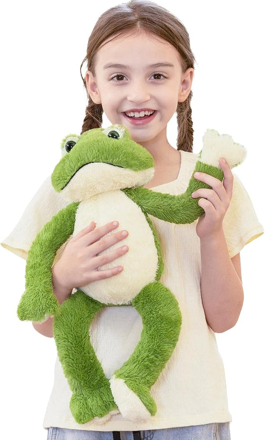Muiteiur 17.7 Inch Plush Frog Stuffed Animal, Cute Frog Soft Toy with White Belly, Gift for Kids Girlfriend