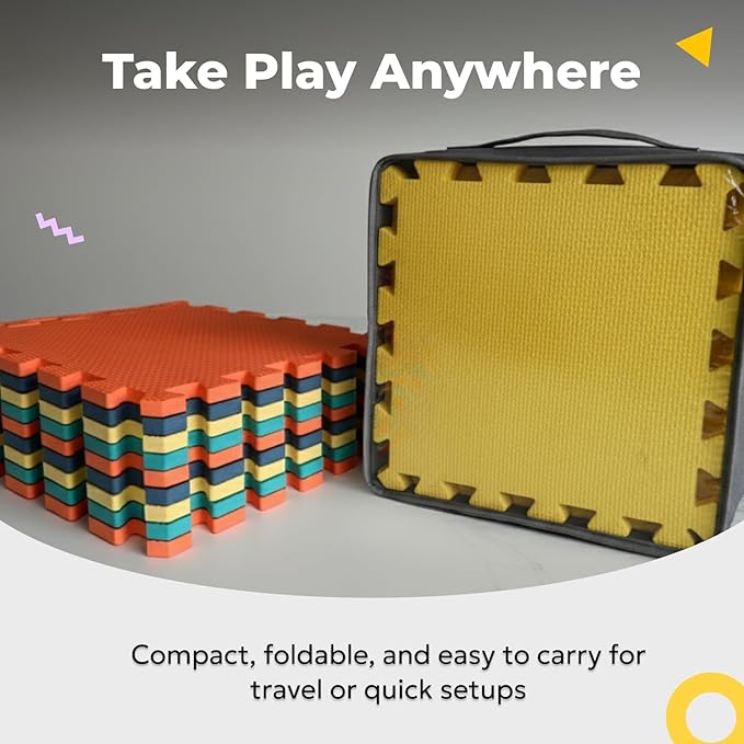 MioTetto Baby Play Mat, Comfortable Playtime Mat – Portable Foam Floor Tiles, Safe Baby mat for Floor for Crawling & Development, Soft Play mat for Babies, Stylish Interlocking Foam Tiles