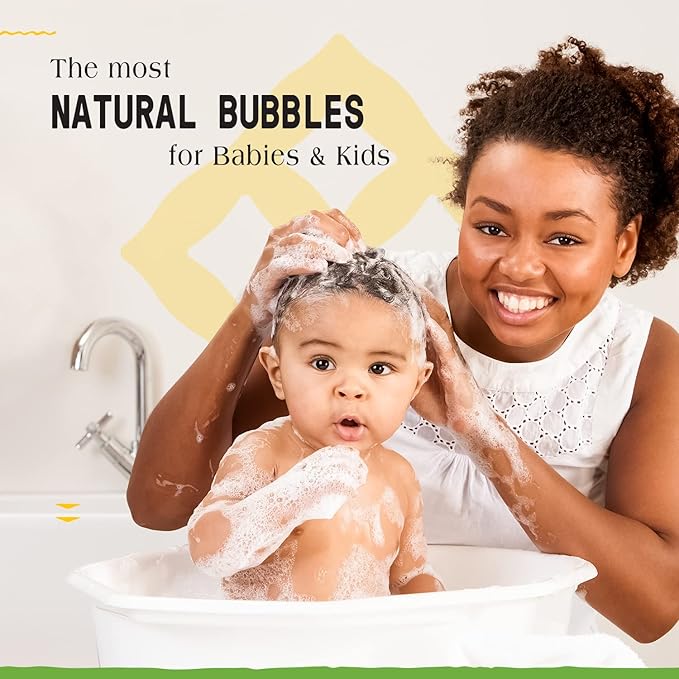 Alaffia Babies & Kids Bubble Bath, Coconut Chamomile, Pump Included – Gentle Cleanser with Raw Shea Butter and Yarrow, 32 Fl Oz