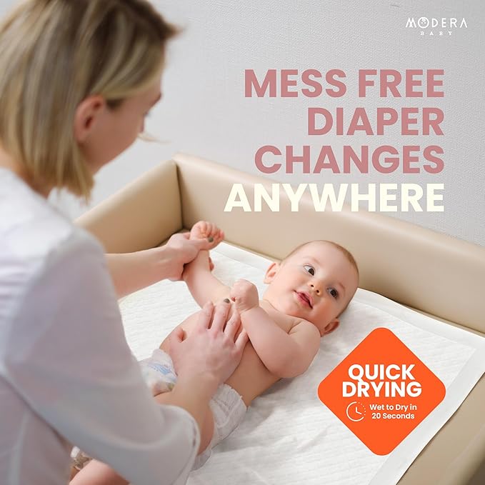 Organic Cotton Disposable Changing Pad Liners | XL-Large (30x18) Hypoallergenic Super Soft Ultra Absorbent & Waterproof Quilted Underpads for Baby Diaper Table & Travel, Leak Proof, Mess Free, 50-Pack