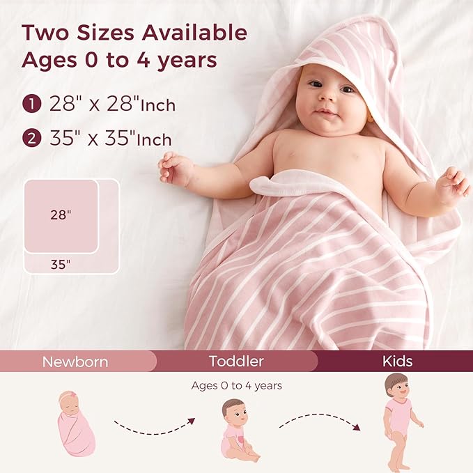 Momcozy Baby Towel with Hooded - Ultra Soft & Absorbent Large Bath Towel Set for Comfort & Gentle on Baby's Skin - Shower Gift & Bath Essential & Baby Registry Search for Newborn,Infant,Toddler,Kids