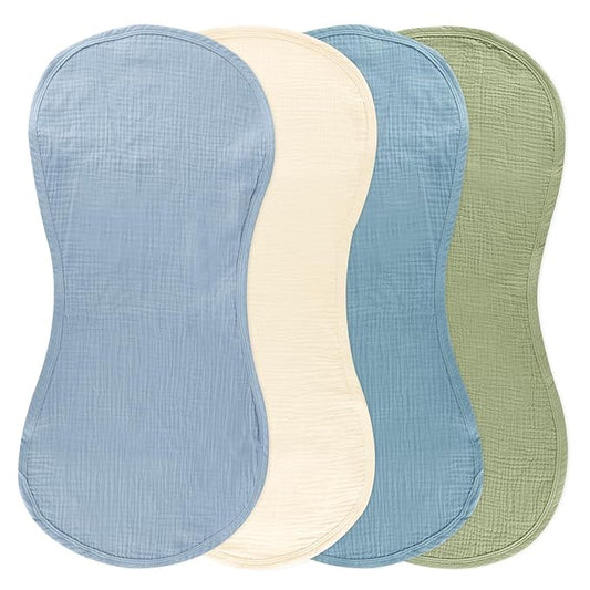 4 Pcs Changing Pad Liners Fits in Peanut Shape Changing Pad Waterproof Diaper Mats Organic Cotton Peanut Mats are Warm on a Baby's Back, Washable Reusable (Blue)