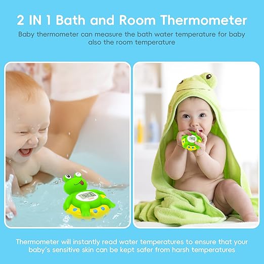 b&h Baby Bath Thermometer Frog - Easy to Read Display | BPA-Free| Fahrenheit or Celsius | Digital Water Temperature Thermometer for Newborns & Infants, Safe Floating Bath Toy