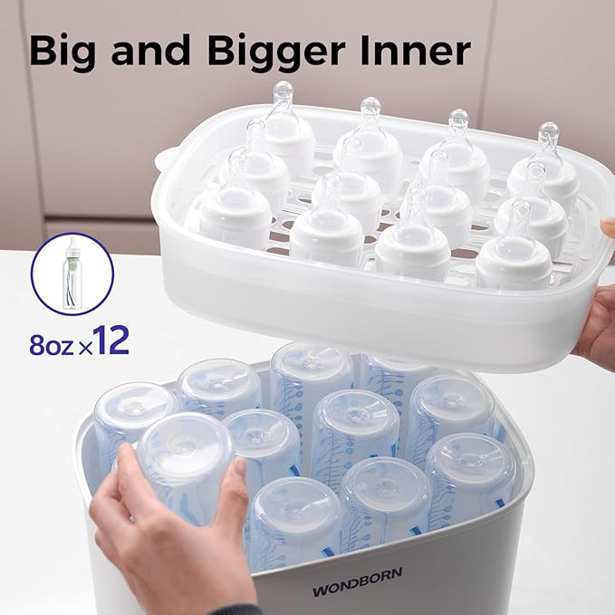 Bottle Sterilizer and Dryer - Fast & Ultra-Deep Sterilization, 12 Bottles Capacity, All-in-One Electric Steam Sterilizer for Baby Bottles, Breast Pump Parts & Newborn Essentials