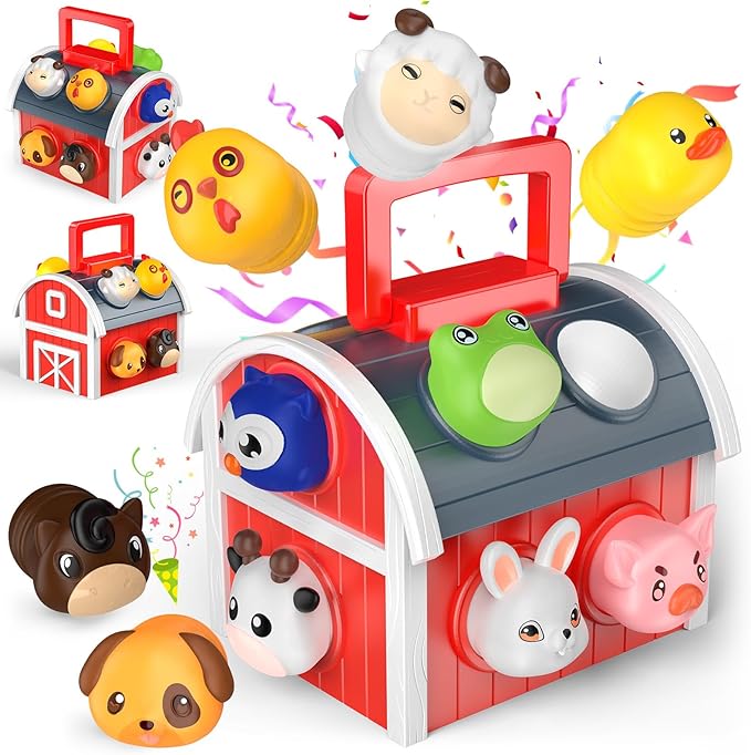 1-6 Year Old Girl Gifts, Animal Farm Montessori Toys for 1-5 Year Old Toddler Boy Toys 2-3 Farm Animals for Toddlers 1-3 Animal Toys Toddler Girl Toys Sensory Birthday Gifts for Girls