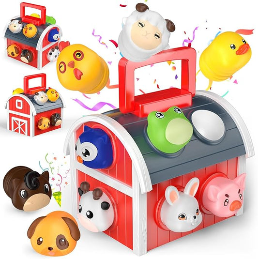 1-6 Year Old Girl Gifts, Animal Farm Montessori Toys for 1-5 Year Old Toddler Boy Toys 2-3 Farm Animals for Toddlers 1-3 Animal Toys Toddler Girl Toys Sensory Birthday Gifts for Girls