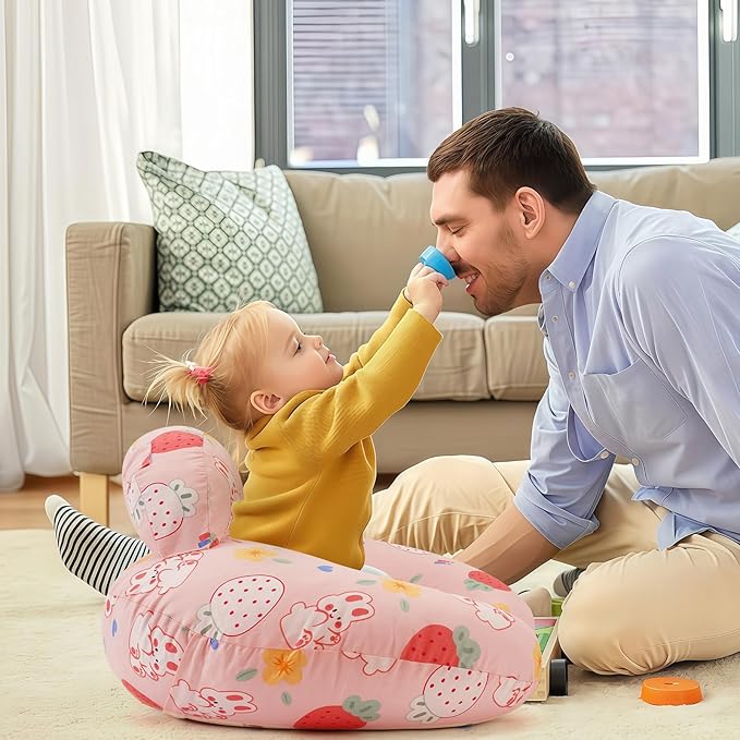 AMASKY Nursing Pillow for Breastfeeding, Animal Patterns Removable Cotton Cover, Machine Washable, Strawberry Pattern (Candy Pink), Pallet of Product