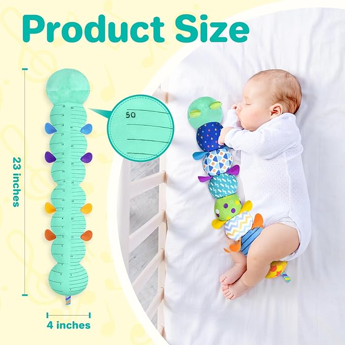 KMUYSL Baby Toys 0-6 6-12 Months, Sensory Music Animal Stuffed Toy for 0 1 2 3 4 5 6+ Months, Plush Toy with Crinkle and Rattles for Infant Newborn, Tummy Time Toys Gifts for 0-3-6-12 Month