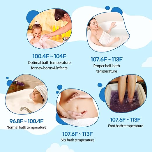 HubiBaby Baby Bath Thermometer & Digital Room Temperature, 2in1 Kids Bathroom Safety Products with Temperature Warning, Floating Teddy Bear (Khaki)