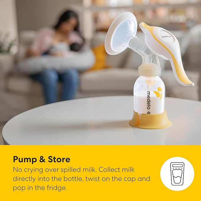 Medela Harmony Manual Breast Pump, Compact Swiss Design with PersonalFit Flex Shields and Medela's 2-Phase Expression Technology