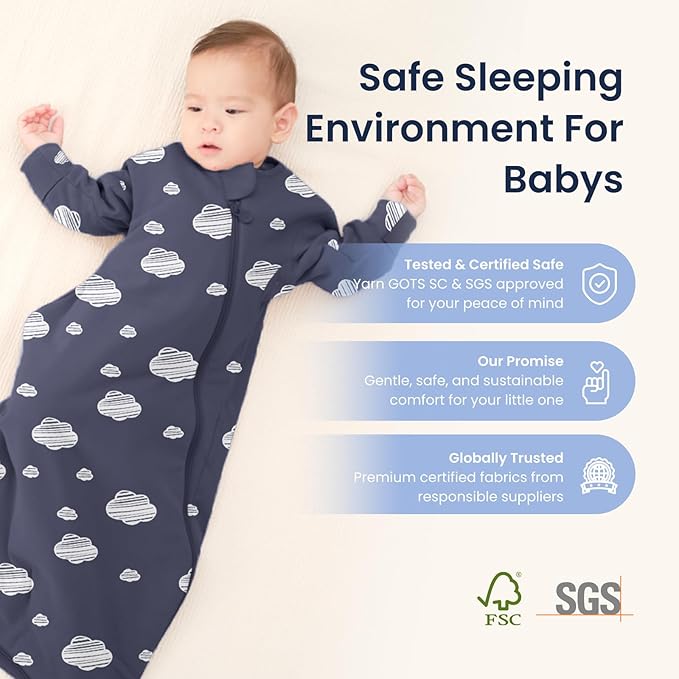 Unisex Sleeping Bag for Babies and Toddlers 1.0 Tog Sleep Sack 18-36 Months, Baby Sleep Sack, Newborn Sleep Sack, Wearable Blanket Baby, One Piece Long Sleeves, Gifts for Toddlers