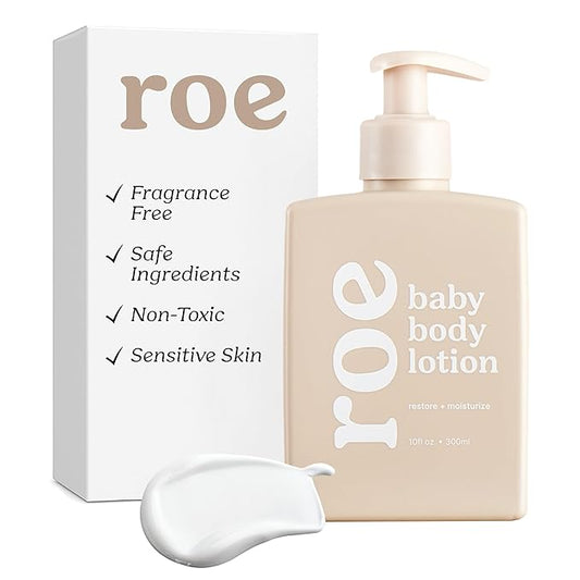 Roe Wellness- Baby Lotion Moisturizer Fragrance-Free | Great For Sensitive Skin Lightweight Moisturizing Lotion | For Babies, Infants, Kids and More