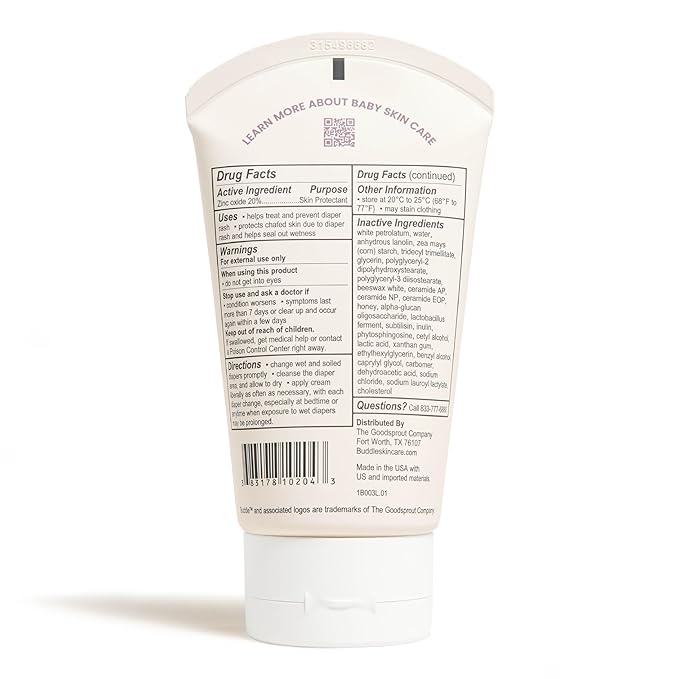 Buddle Bottom Buddy & Paddle Pal 2-Piece Kit, 20% Zinc Oxide Cream Protects Baby Skin from Diaper Rash, & Silicone Spatula Applicator, 4 oz Gift Set