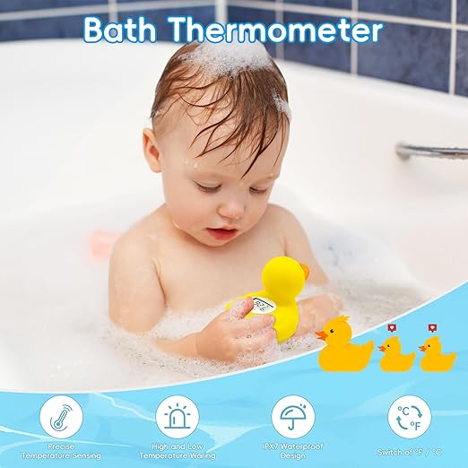 B&H Duck Baby Bath Thermometer, Digtal Newborn Tub Thermometer for Accurately Measuring Baby's Water Temperature, BPA Free, Toddlers Safety Floating Toy