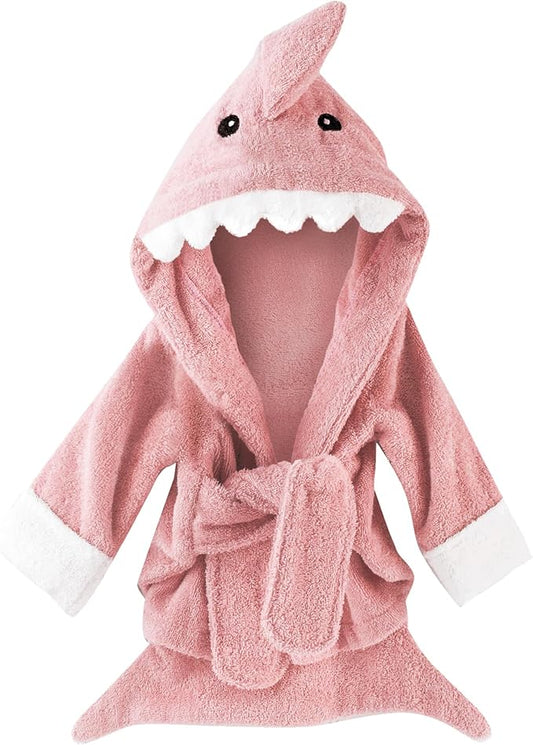 Baby Aspen Baby Shark Hooded Towel/Newborn Spa Bath Robe, Baby Beach Towel | Baby Bath Towel