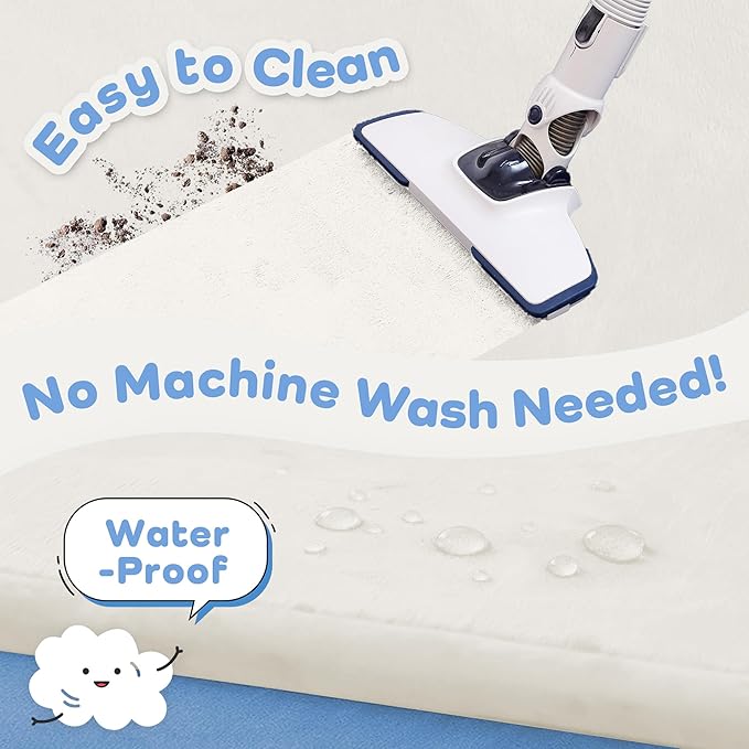 1.5" Thick Baby Play Mat for Floor Tummy Time, 50"x 50" Pro Soft Baby Activity Playmats Playroom, Easy Care with Non-Slip Safe for Infant Toddler Kids Crawling(Cream)