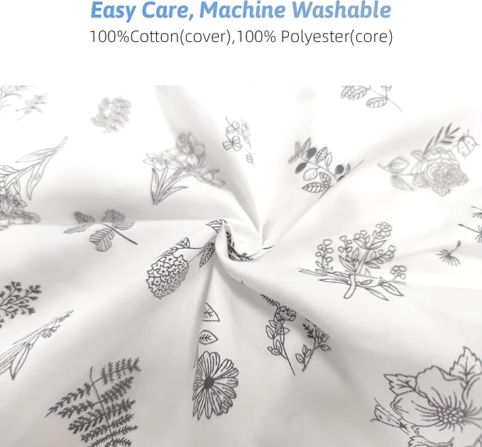 LAT Nursing Pillow for Breastfeeding,100% Cotton Removable Cover,Ergonomic Breast Feeding Pillows for Mom and Baby,Machine Washable(Plant)