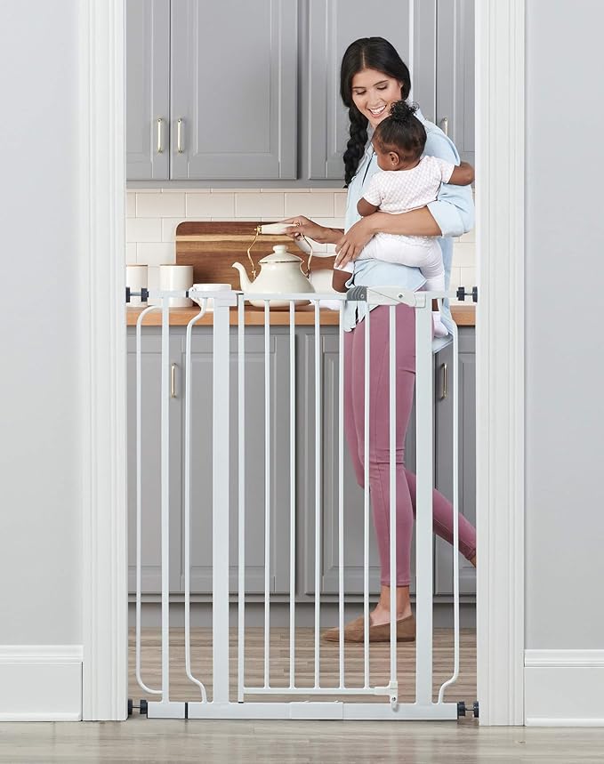 Regalo Extra Tall Baby Safety Gate for Doorways & Bottom of Stairs, Pressure Mount Design for Babies, Toddlers & Pets, Tested & Safe for 30 Years, American Designed, Family Owned, Black