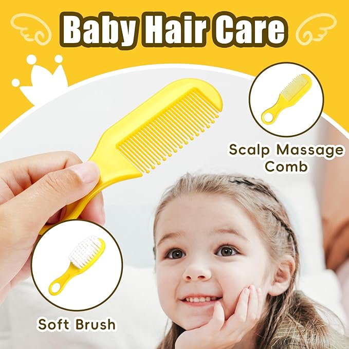 Baby Healthcare and Grooming Kit, Baby Safety Care Set, Baby Electric Nail Trimmer Set Newborn Nursery Health Care Set for Newborn Infant Toddlers Baby Boys Girls Kids (Yellow-18 Kits)