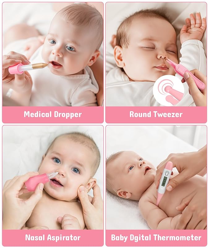 Baby Healthcare and Grooming Kit, Electric Safety Nail Trimmer Baby Nursery Kit, Newborn Care Kits with Hair Brush Comb for Newborn Infant Toddlers Baby Boys Girls Kids, Baby Shower Gifts