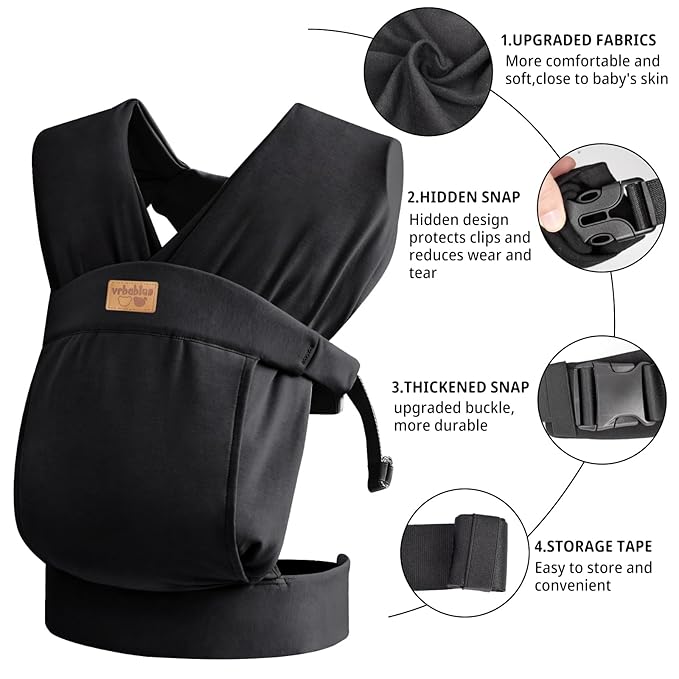 Baby Wraps Carrier Sling, Baby Carrier for Newborns and Toddlers,Skin-Friendly and Soft Front Baby Carrier Wrap Perfect Newborn Gifts