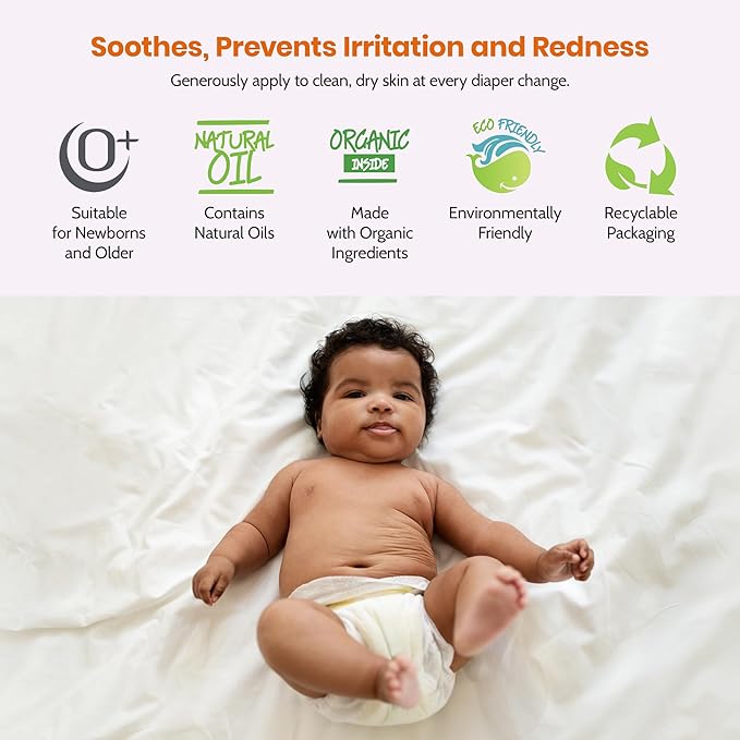 Mommy Care Natural Baby Calendula Diaper Rash Cream - Gentle & Soothing Barrier Paste, Prevents & Relieves Rash 120 ml / 4.06 fl oz