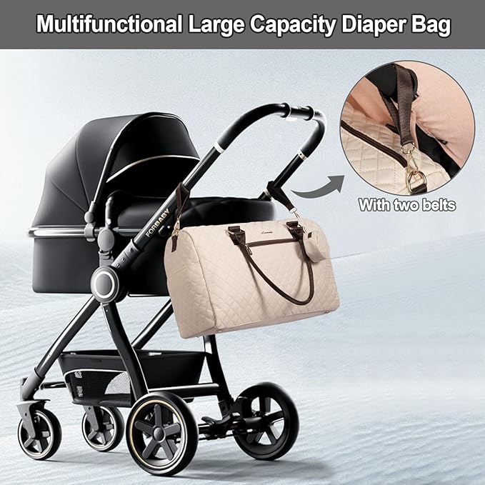 LOVEVOOK Diaper Bag Tote with Pacifier Case and Changing Pad, Large Capacity Mommy Bag for Hospital and Weekender Travel, Functional Baby Bags Newborn Baby Essential