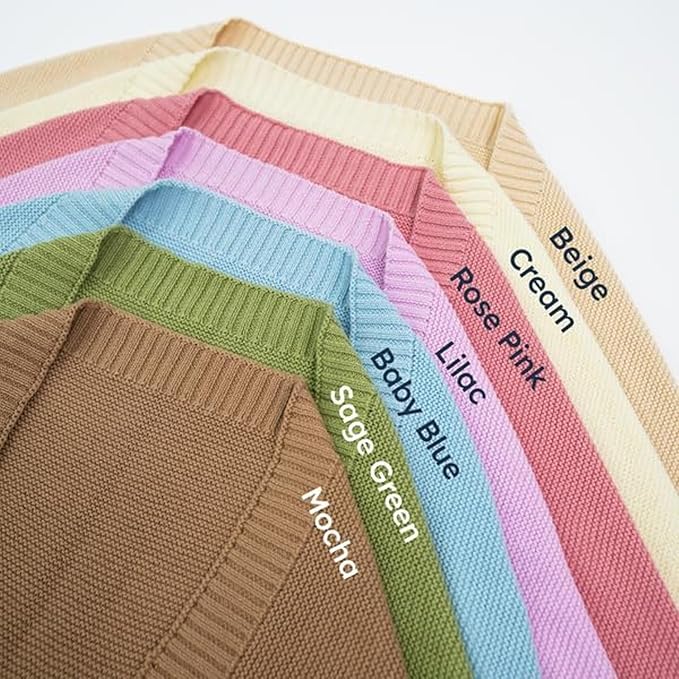 Grewear Baby Knit Blanket Soft Cotton Lightweight Newborn Blanket for Crib Stroller Toddler Nursery Shower Gift Cozy Breathable Travel Swaddle Wrap Sage Green 30 x 40 Inches