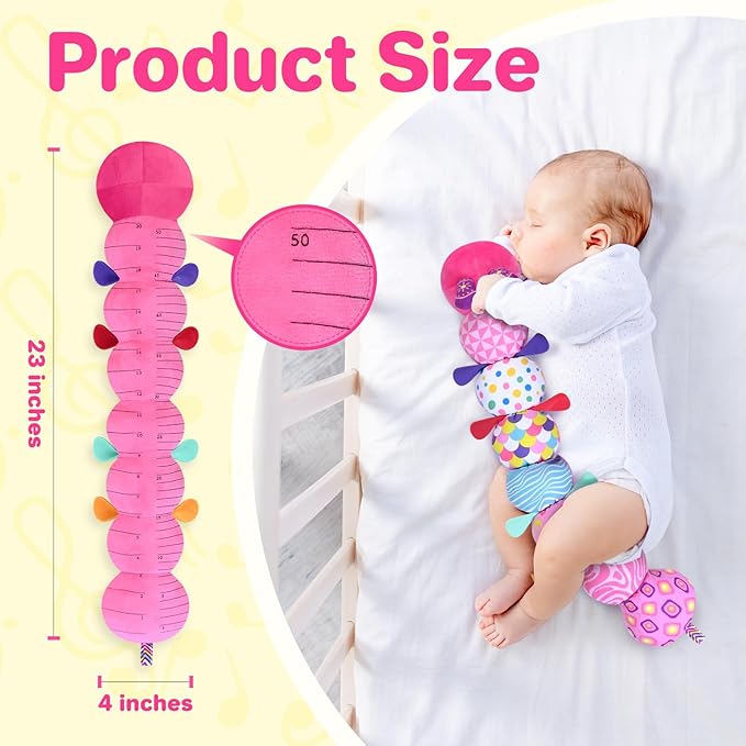 KMUYSL Baby Toys 0-6 6-12 Months, Sensory Music Animal Stuffed Toy for 0 1 2 3 4 5 6+ Months, Plush Toy with Crinkle and Rattles for Infant Newborn, Tummy Time Toys Gifts for 0-3-6-12 Month