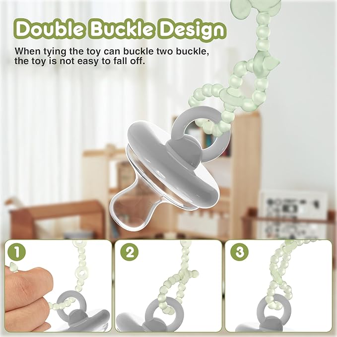 Toy Straps for Baby, 6pcs Adjustable Toy Holder for Stroller Accessories, Silicone Baby Tether Pacifier Clip, No Throw Baby Travel Essential Leash for High Chair, Car Seat, Baby Toy Clips