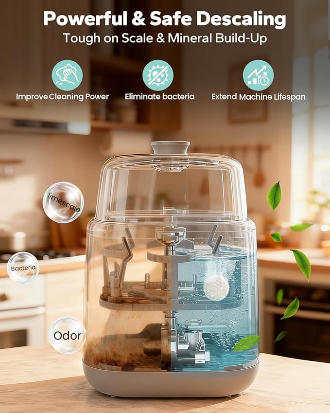 Descaling Tablets 36 Count: for Momcozy Baby Brezza Grownsy Papablic Bottle Washers, Detergent Washing Tablets for All Brands Baby Bottle Washer Machine Warmer Sterilizers Formula Maker