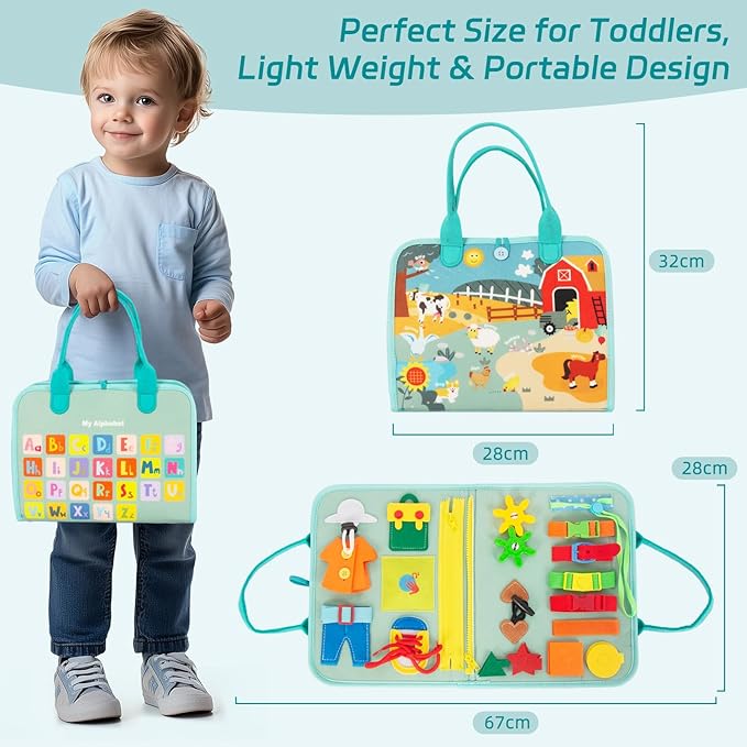 Busy Board Montessori Toys for Boy Girl Birthday Gifts, Busy Book Learning Sensory Easter Toys for Toddlers, Toddler Travel Autism Educational Activities Fine Motor Skills