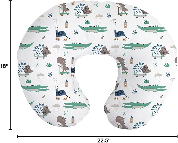 Little Grape Land Nursing Pillow for Infants, Breastfeeding Pillows, Baby Support Pillow for Nursing, Bottle Feeding, Tummy Time with Machine Washable Cover & Breathable Filling, Alligator