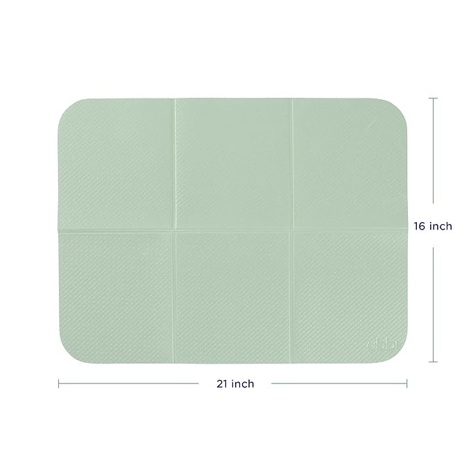 Ubbi On-The-Go Diaper Changing Baby Mat, Soft and Comfortable, Must Have for Newborns, Easy to Clean, Portable Folding Pad, Infant Traveling Accessories, Sage Green, 16" x 21"