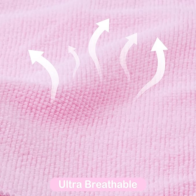 Viviland Baby Towels and Washcloths, Soft Absorbent Pink Baby Bath Towel Set, Elephant Hooded Towels with 5 Infant Face Washcloths (6 Pieces)