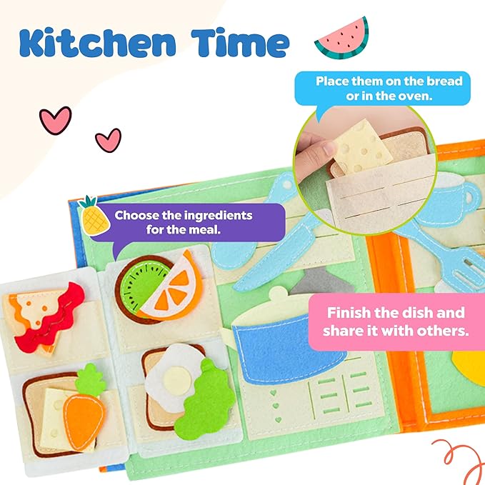 Personalized Busy Book for Toddlers 1-3 – Montessori Busy Board with Child’s Name, Quiet Activity Book for Fine Motor Skills, Travel-Friendly Toddler Learning Toy, Personalized Baby Gifts