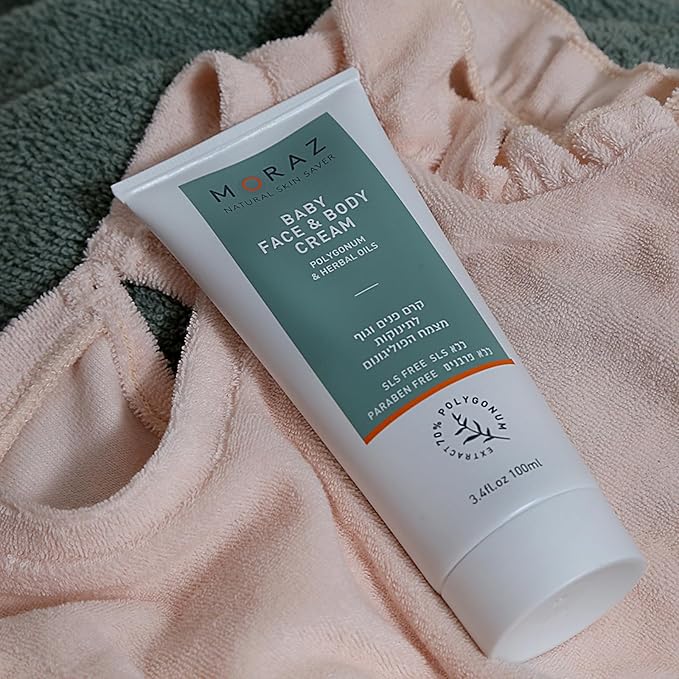 Moraz Natural Polygonum Herbal Extract, Jojoba and Sea Buckthorn Oils Face & Body Cream for Baby, Soothes and Protects Babies' Skin