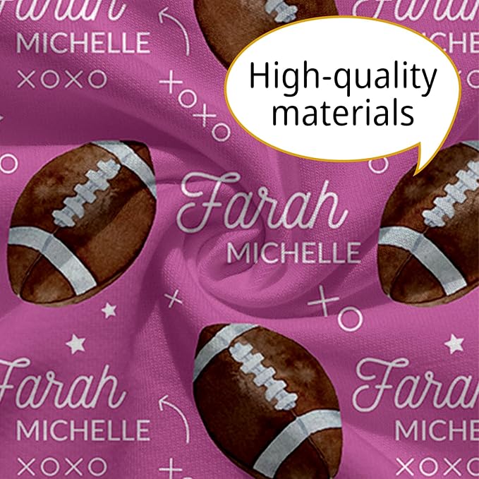 Rucekia Baby Nursing Pillow Cover - Personalized Name Pink Football Breastfeeding U-Shaped for Bottle Feeding, Ultra Soft Comfortable Breastfeeding Pillow Cover for Infant Baby Boys and Girls