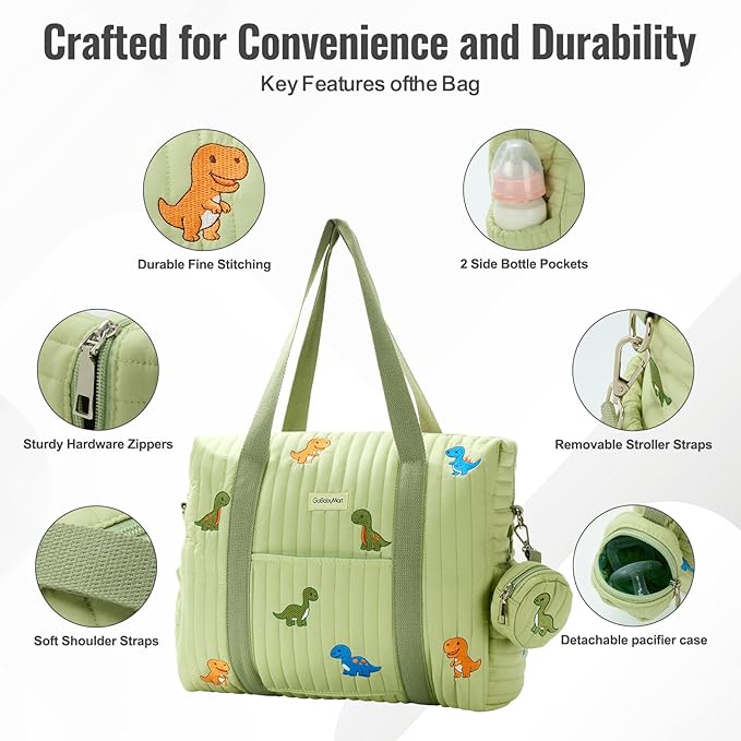 3pc Diaper Bag Tote Set, Hospital Bag for Labor & Delivery, Maternity Travel Bag with Changing Pad & Pacifier Case