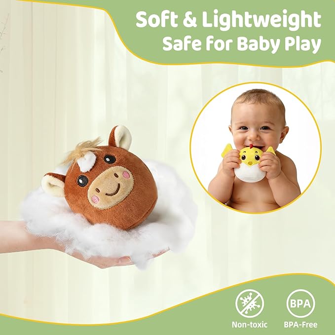 Farm Animal Toys for 1 2 3 4 5 Year Old Toddlers – Plush Farm House Playset with Barn, 6 Soft Farm Animals & Large Play Mat – Farm Toys for Toddlers 1–3