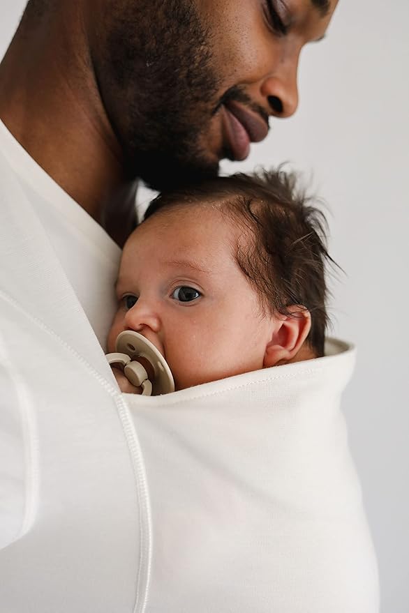 Lalabu Long-Sleeve Dad Shirt - Baby Wraps Carrier for Dad with Hand-Free Patented Pouch - Engineered for Bonding, Safety, & Comfort for Newborns Up to 15 Lbs. - CPSC Compliant
