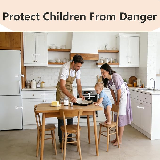 6-Pack Child Proof Cabinet Locks,Child Safety Strap Locks,Baby Proof Drawer Locks for Kids,Adjustable Strap No Drill No Tool